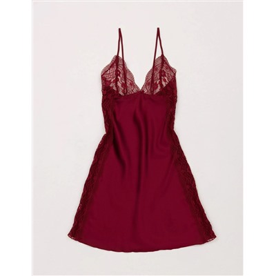 Bordeaux Satin Nightgown & The Warning Team