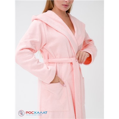 Женский халат с капюшоном розовый МЗ-06 (7)