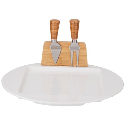 НАБОР ДЛЯ СЫРА LEFARD LEFARD "NATIVE" 3 ПР. НА ДЕРЕВ.ПОДСТАВКЕ 28,5*23,5*6,3 СМ (КОР=12ШТ.)