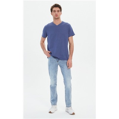 Футболка F111-6000b-V blue melange
