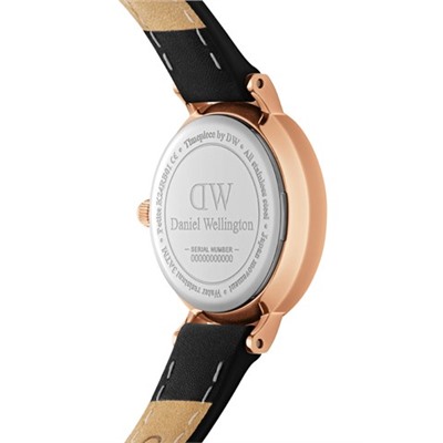 Reloj de cuarzo de piel Petite 24 mm - Negro y rosa dorado