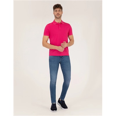Pink Slim Fit Polo Yaka Mercerized T -For