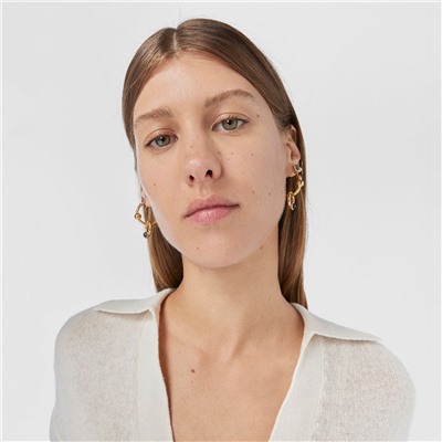 Criollas Plump - plata bañada en oro amarillo de 18 kt - amatista - dorado