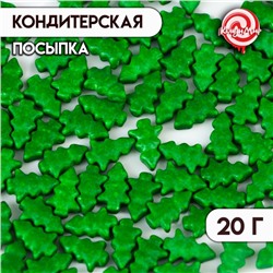 Кондитерская посыпка "Ёлка", зелёная, 20 г
