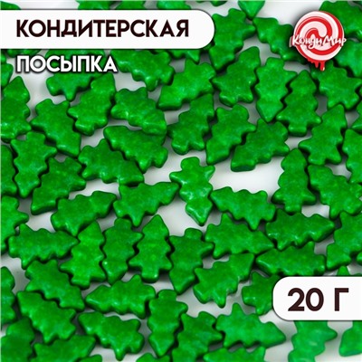 Кондитерская посыпка "Ёлка", зелёная, 20 г