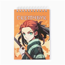 Скетчбук А6, 80 л. 100 г/м «Аниме самурай»