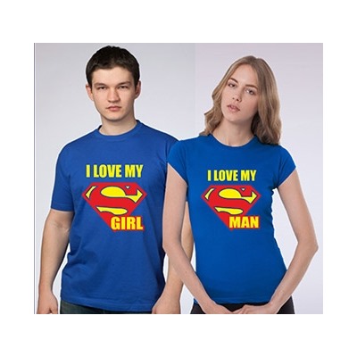 Парные футболки "I love my Superman / Supergirl"
