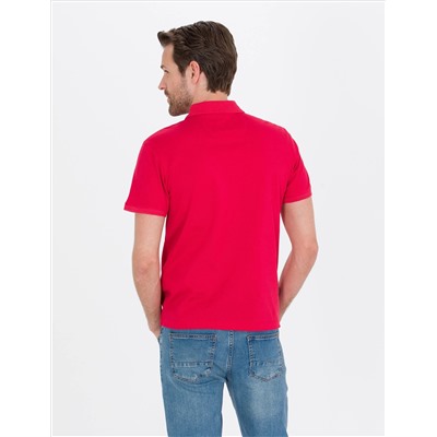 Красная слабая полоса Polo Yaka Mercerized T -For