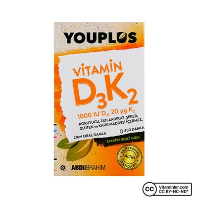 Youplus Витамин D3 K2 Капли 20 мл