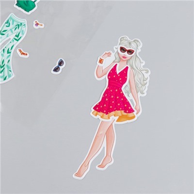 Наклейка «Одень куклу. Летний», для скрапбукинга, творчества, пластик, 15×20 см