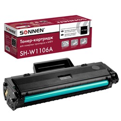 Картридж лазерный SONNEN (SH-W1106A) С ЧИПОМ для HP Laser107/135 ВЫСШЕЕ КАЧЕСТВО, черный, 1000 страниц, 363970