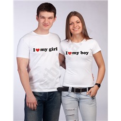 Футболки для влюбленных I love my girl / my boy