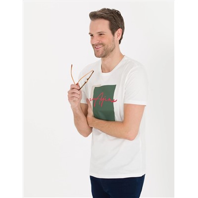 Ekru Slim Fit Printed Bike Bike T -For