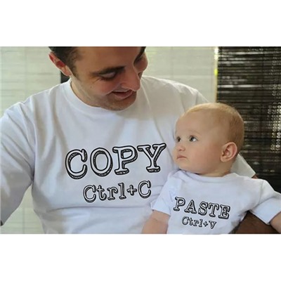 Футболки для папы и ребенка "Copy Paste"