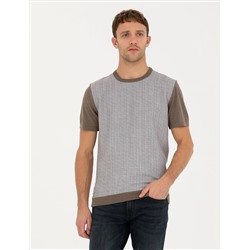 Vizon Melanj Slim Fit Bicycle Yaka Triko T -For