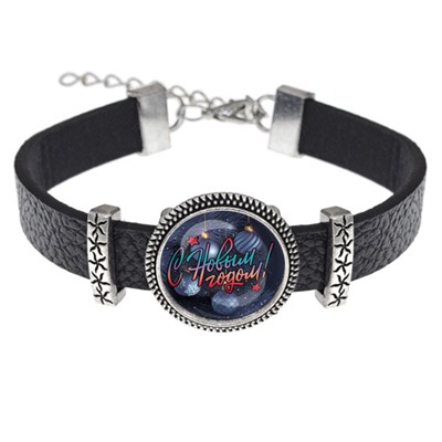 BSK2-0397 Кожаный браслет С Новым годом!