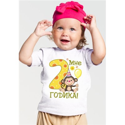 Футболка "Мне 2 годика" обезьянка