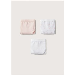 Pack 3 braguitas algodón -  Niña | MANGO OUTLET España