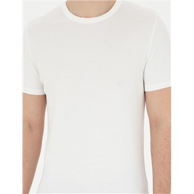 Белый Slim Fit Bike Yaka Triko T -For