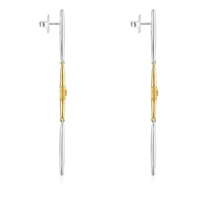 Pendientes Lure - plata bañada en oro de 18 kt