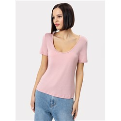Футболка женская regular fit в дымчато-розовом цвете