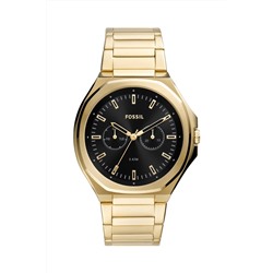 Reloj de cuarzo de acero Evanst - Dorado y negro