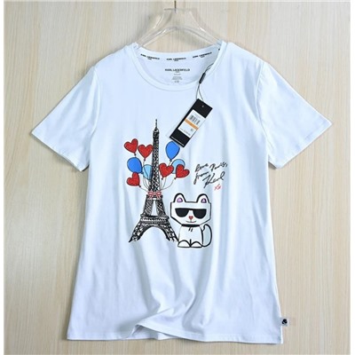 Футболка женская из хлопка   KARL LAGERFEL*D ОРИГИНАЛ!
