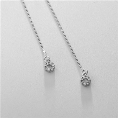 Серьги висячие со стразами XUPING соприкосновение, цвет белый в серебре