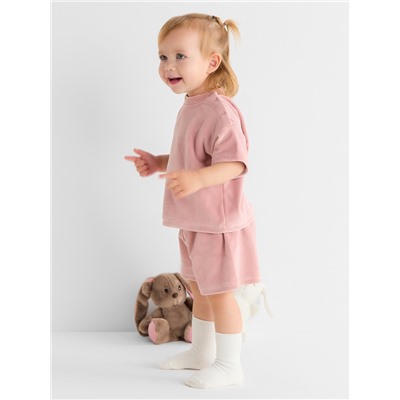 Костюм (шорты и футболка) Крошка Я Plushy, р. 80-86 см, розовый