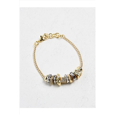 Золотой многофигурный браслет-подвеска 22K09BRACELET002