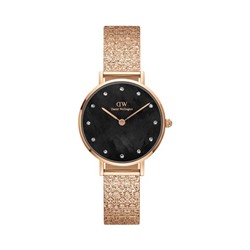 Reloj de cuarzo de acero Petite 28 mm - Rosa dorado y negro