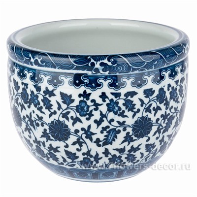 Кашпо "Шинуазри Blue" (керамика), D14xH18 см