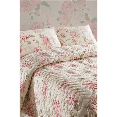 Двуспальное стеганое покрывало Care Pink