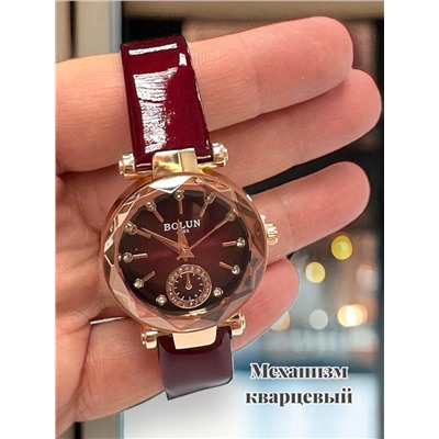Часы наручные женские BOLUN Ч 19/4 бордовый ремешок