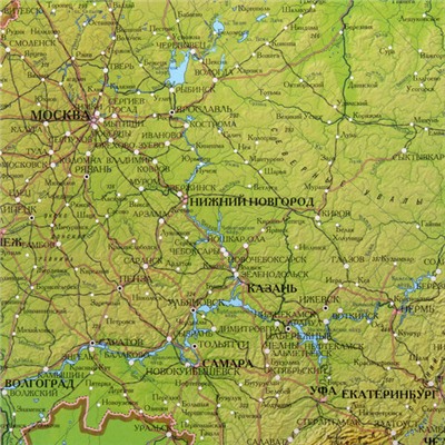 Карта России физическая 116х80 см, 1:7,5М, с ламинацией, интерактивная, в тубусе, BRAUBERG, 112394