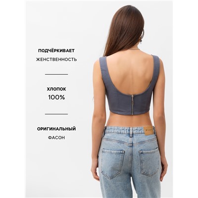 Топ женский джинсовый MIST: Denim р.42, графит