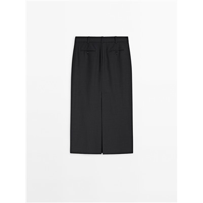 Falda midi sastrera
