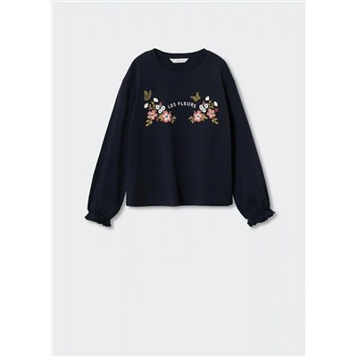 Camiseta flores relieve -  Niña | MANGO OUTLET España