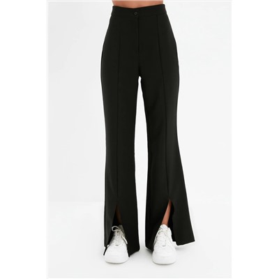 Black Flare Испанский PACA PACASı Slip подробный тканые брюки Twoaw22pl0046