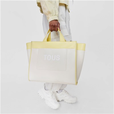 Bolso shopper Maya - beige y amarillo