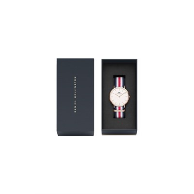 Reloj de cuarzo de poliéster Classic Canterbury 40 mm - Azul y dorado