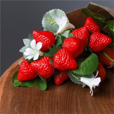 Растение искусственное Клубника 37 см / 5060LD /уп 12/120/ Ягода кустовая