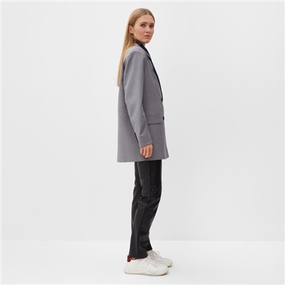 Пиджак женский с контрастным воротником MINAKU: Casual Collection  цвет серый, р-р 50