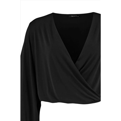 Black Balloon Eleve Cruve Cruve вязание урожая блуза TBBAW23AF00029