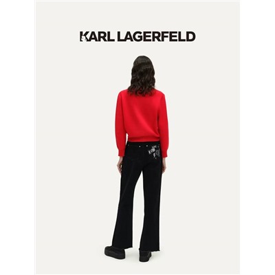 Kar*l Lagerfel*d 🐈‍⬛ экспорт! Утепляемся к осени ☔️ женский трикотажный свитер, достаточно плотный. Стильный мультяшный принт. Цена на оф сайте выше 40 000