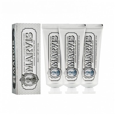 Набор из 3 паст Marvis Smokers Whitening Mint, 25 мл