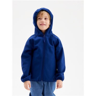 Ветровка демисезонная для мальчиков MINAKU из Softshell на флисе, непромокаемая, тёмно-синяя, рост 116 см
