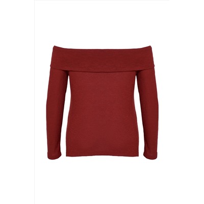 Bordeaux Carmen Neck вязание Blought Blouse TBBAW25AF00030