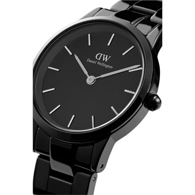 Reloj de cuarzo de acero Iconic Link Ceramic - 28 cm - negro