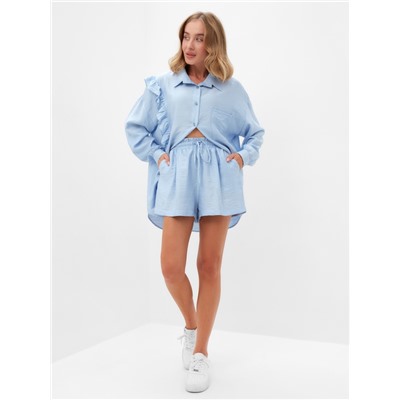 Костюм женский (блузка, шорты) MINAKU: Casual Collection цвет голубой , р-р 48